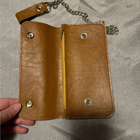 Roughneck Brown Leather Wallet with Chain